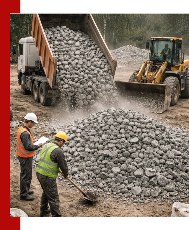 Гранитный щебень фракция 70-150 доставка в Новоалтайске