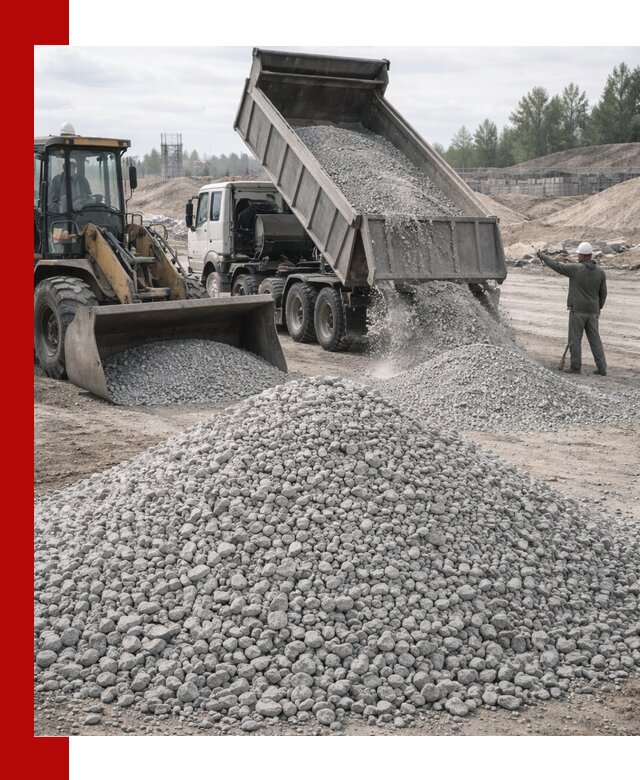 Доставка известнякового щебня фр. 5–20 в Новоалтайске