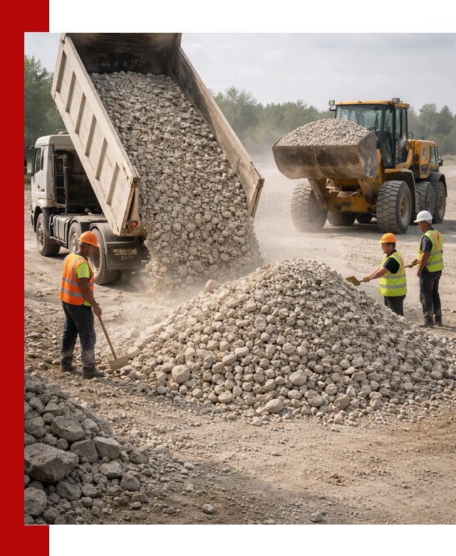 Доставка известнякового щебня фр. 40-70 в Новоалтайске