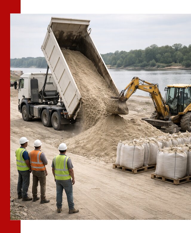 Доставка речного песка в Новоалтайске самосвалами и погрузкой