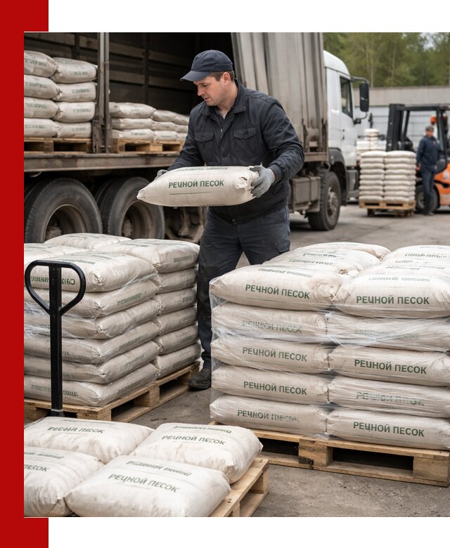 Речной песок в мешках с доставкой в Новоалтайске