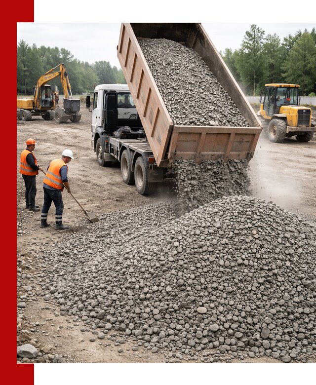 Доставка гравия фракции 40-70 в Новоалтайске оптом и в розницу