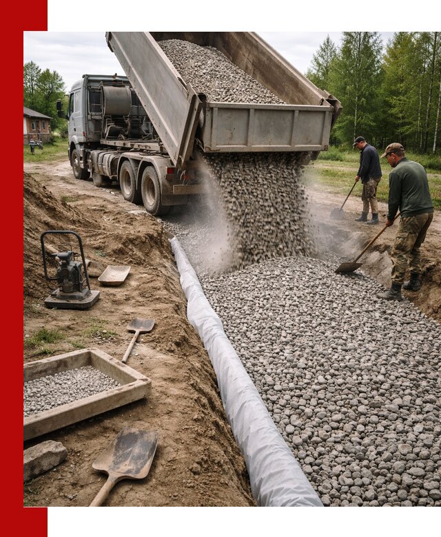 Гравий для дренажа с доставкой в Новоалтайске качественный и недорогой