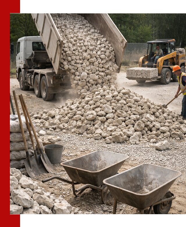 Доставка и продажа бутового известнякового камня в Новоалтайске