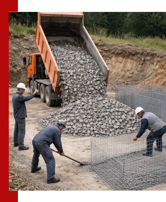 Камень для габионов с доставкой в Новоалтайске быстро и надёжно