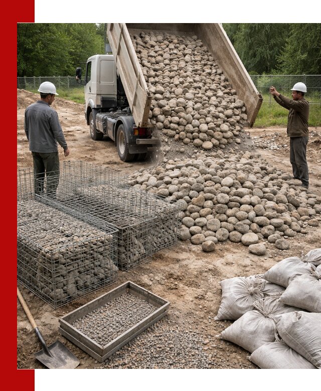 Камень для габионов фракция 70–151 в Новоалтайске