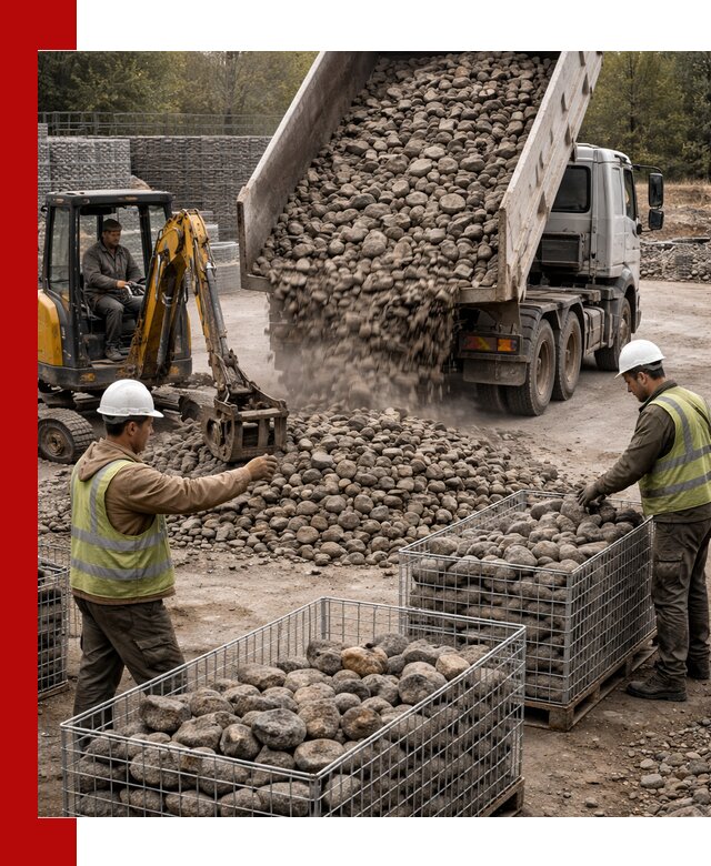 Камень для габионов фракция 100–201 в Новоалтайске