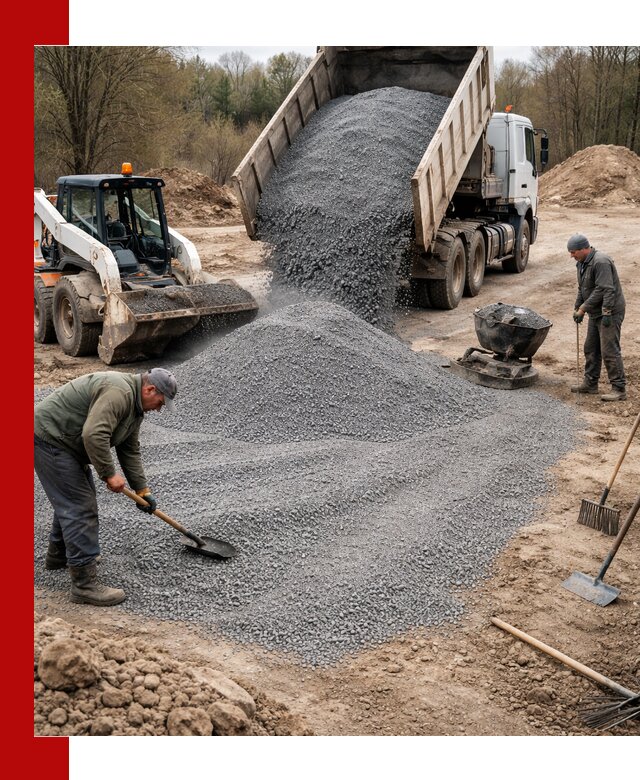 Отсев для подсыпки в Новоалтайске — доставка и подсыпка на участок