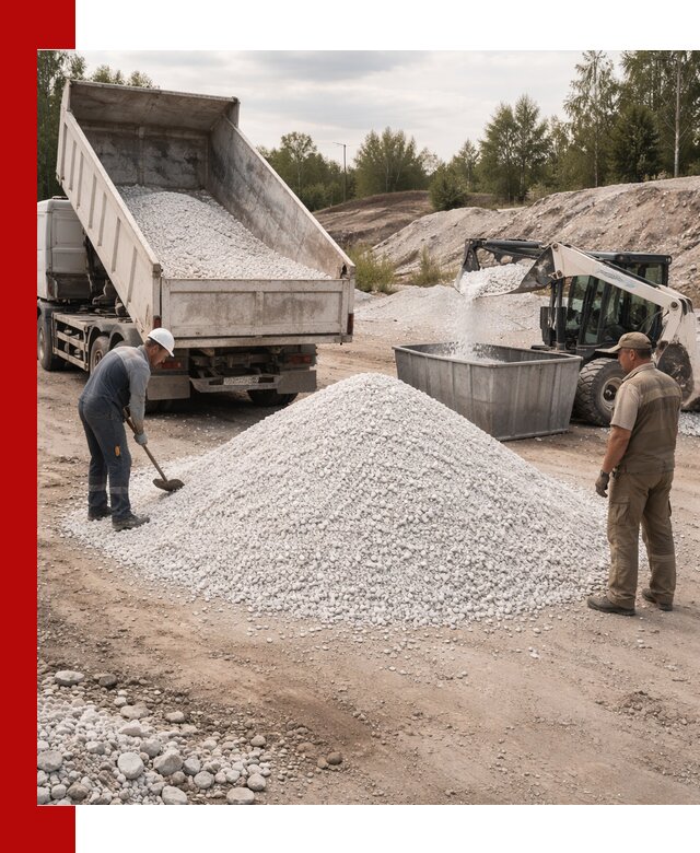 Доставка и продажа белой мраморной крошки в Новоалтайске