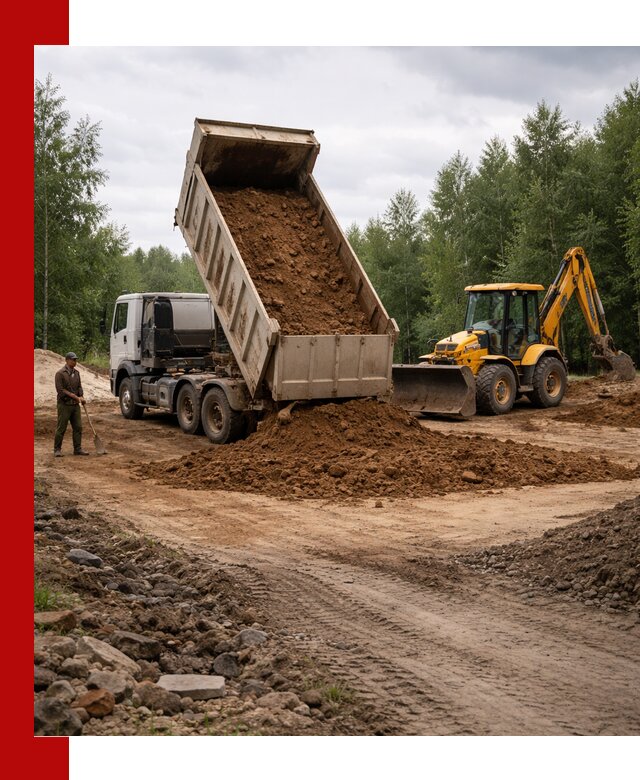 Доставка суглинка самосвалами в Новоалтайске подсыпка и планировка