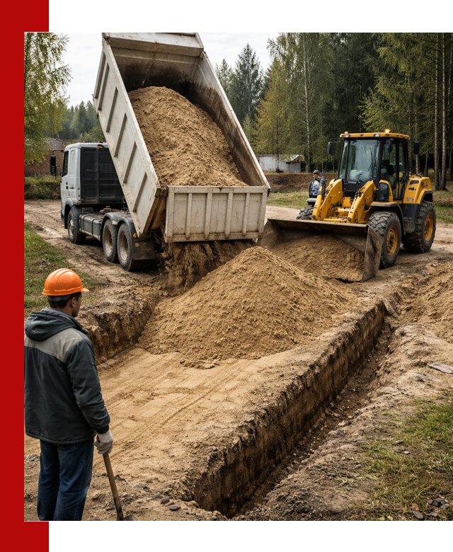 Доставка песчаного грунта в Новоалтайске для строительных работ