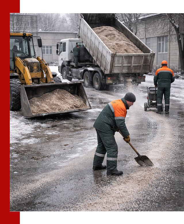 Реагент против гололеда с доставкой и нанесением в Новоалтайске