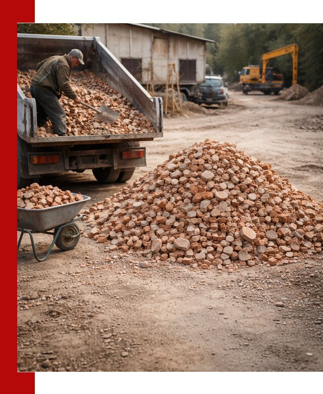 Доставка и подушка из боя кирпича с разгрузкой в Новоалтайске